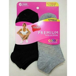 HANES Women's Grey & Black Liners #721/6P - 6-Pack